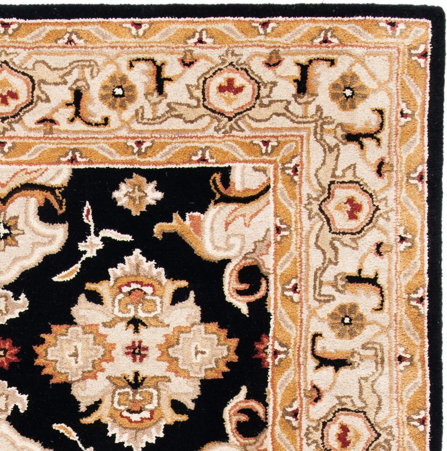 image:imageSAFAVIEH Heritage Collection Area Rug 5 x 8 Espresso amp Ivory Handmade Traditional Oriental Wool Ideal for High Traffic Areas in Living Room Bedroom HG817BBlackIvory