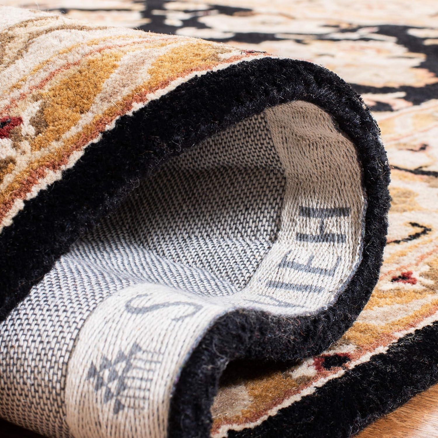 image:imageSAFAVIEH Heritage Collection Area Rug 5 x 8 Espresso amp Ivory Handmade Traditional Oriental Wool Ideal for High Traffic Areas in Living Room Bedroom HG817BBlackIvory
