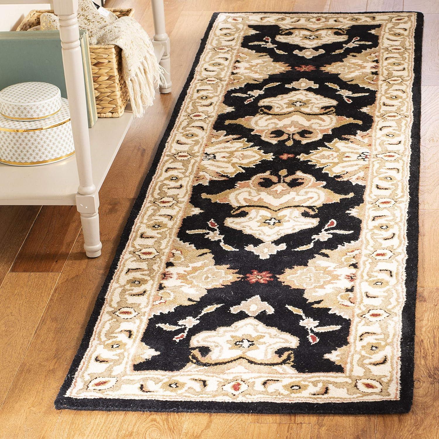image:imageSAFAVIEH Heritage Collection Area Rug 5 x 8 Espresso amp Ivory Handmade Traditional Oriental Wool Ideal for High Traffic Areas in Living Room Bedroom HG817BBlackIvory