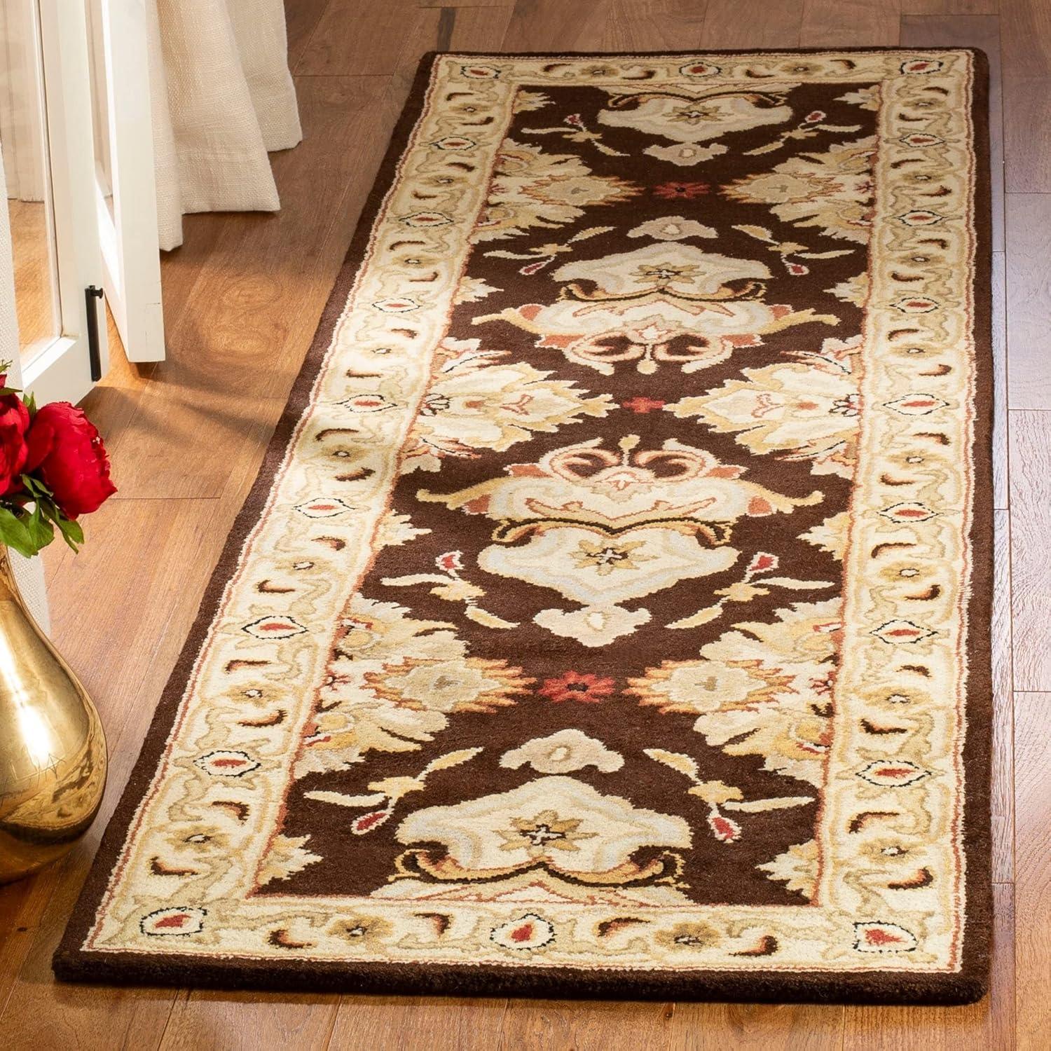 image:imageSAFAVIEH Heritage Collection Area Rug 5 x 8 Espresso amp Ivory Handmade Traditional Oriental Wool Ideal for High Traffic Areas in Living Room Bedroom HG817BBlackIvory