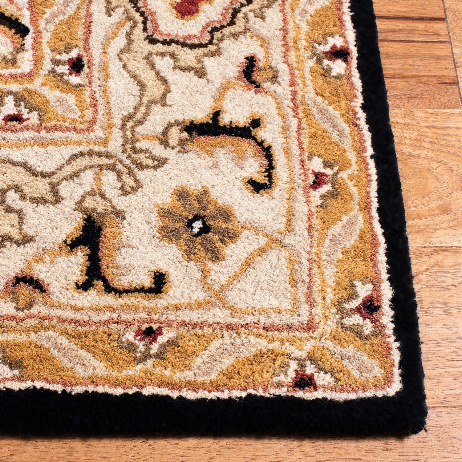 image:imageSAFAVIEH Heritage Collection Area Rug 5 x 8 Espresso amp Ivory Handmade Traditional Oriental Wool Ideal for High Traffic Areas in Living Room Bedroom HG817BBlackIvory