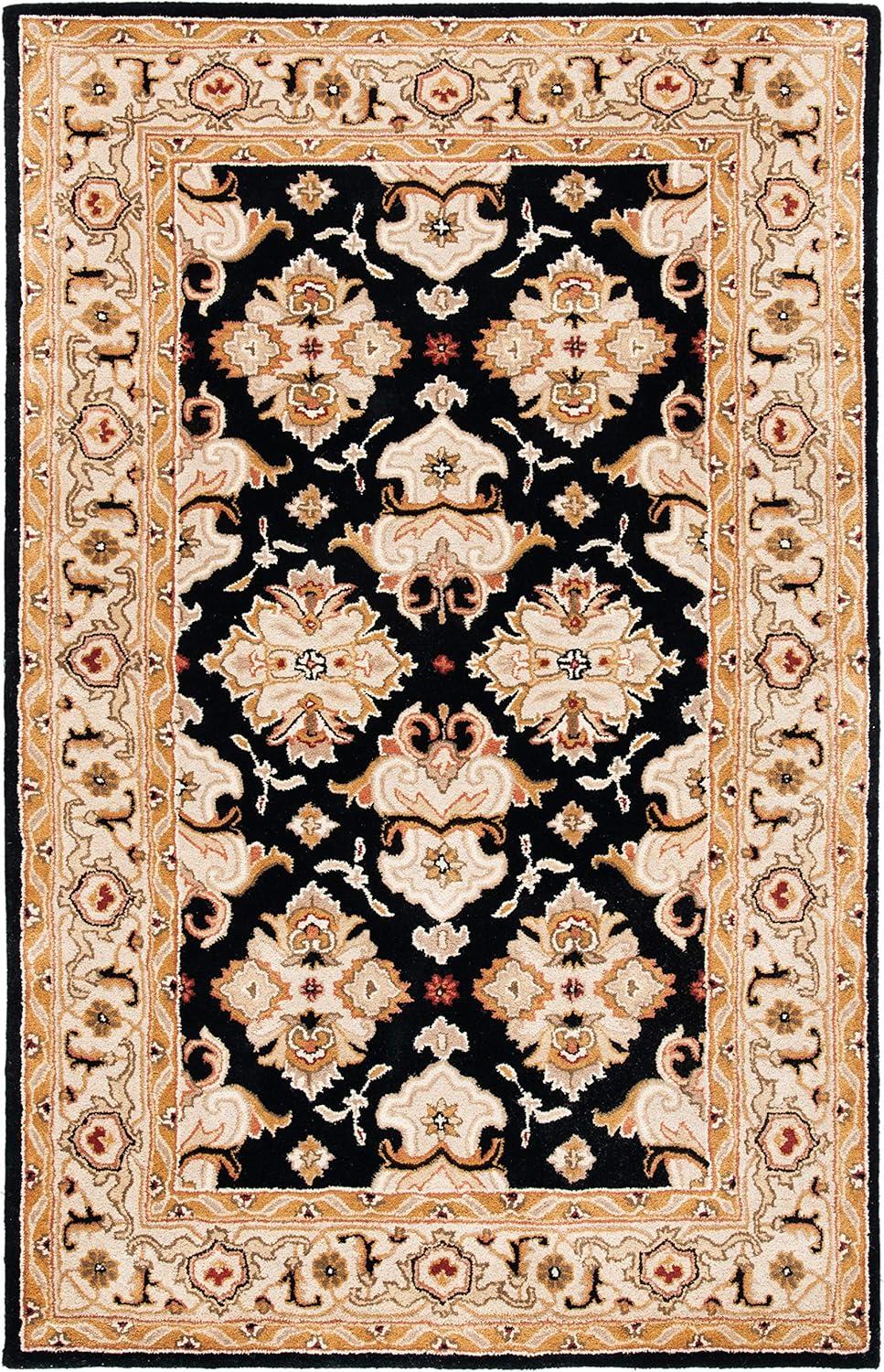 image:imageSAFAVIEH Heritage Collection Area Rug 5 x 8 Espresso amp Ivory Handmade Traditional Oriental Wool Ideal for High Traffic Areas in Living Room Bedroom HG817BBlackIvory