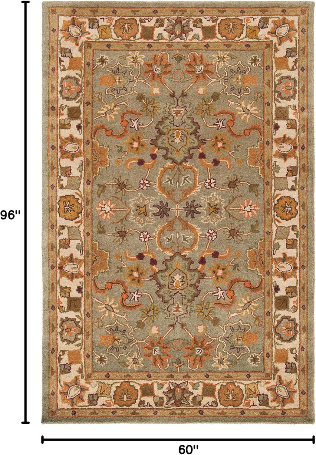 image:imageSAFAVIEH Heritage Collection Area Rug 5 x 8 Light Green amp Beige Handmade Traditional Oriental Wool Ideal for High Traffic Areas in Living Room Bedroom HG959ALight GreenBeige