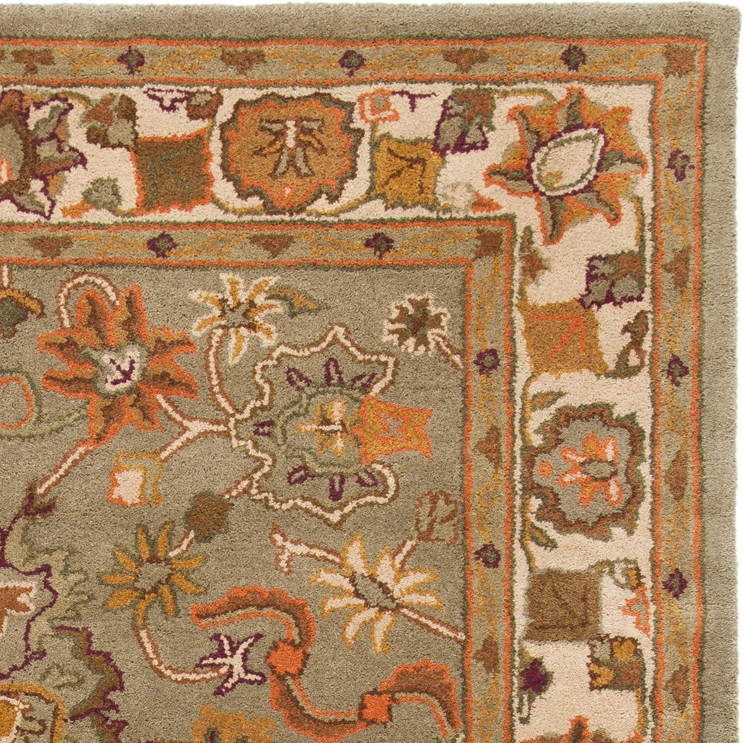 image:imageSAFAVIEH Heritage Collection Area Rug 5 x 8 Light Green amp Beige Handmade Traditional Oriental Wool Ideal for High Traffic Areas in Living Room Bedroom HG959ALight GreenBeige