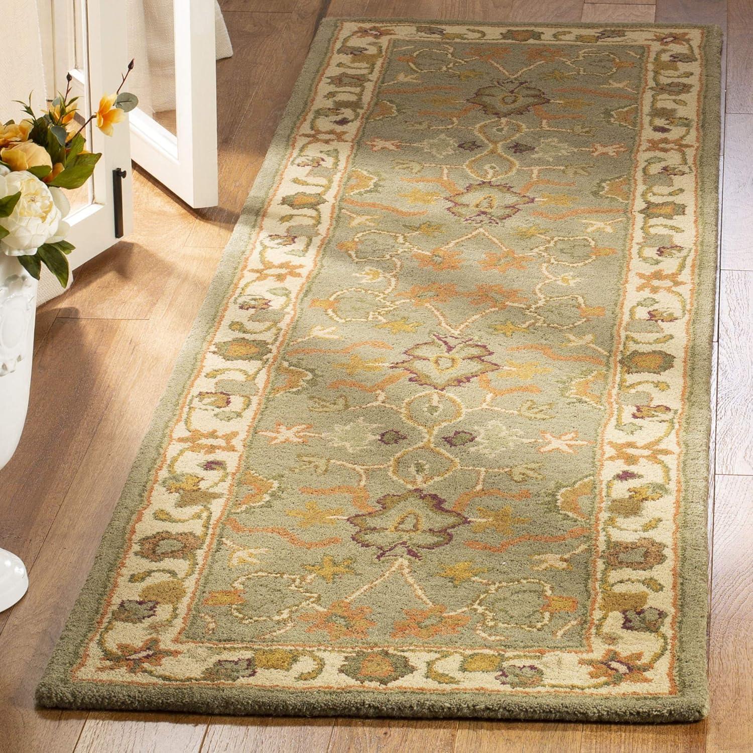 image:imageSAFAVIEH Heritage Collection Area Rug 5 x 8 Light Green amp Beige Handmade Traditional Oriental Wool Ideal for High Traffic Areas in Living Room Bedroom HG959ALight GreenBeige