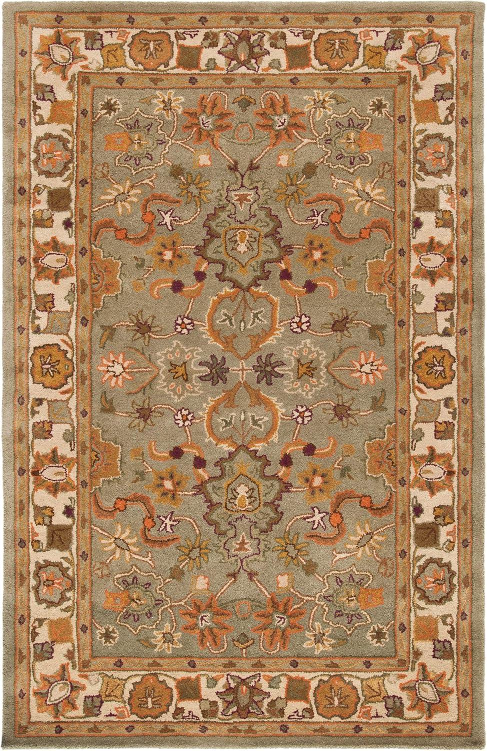 image:imageSAFAVIEH Heritage Collection Area Rug 5 x 8 Light Green amp Beige Handmade Traditional Oriental Wool Ideal for High Traffic Areas in Living Room Bedroom HG959ALight GreenBeige