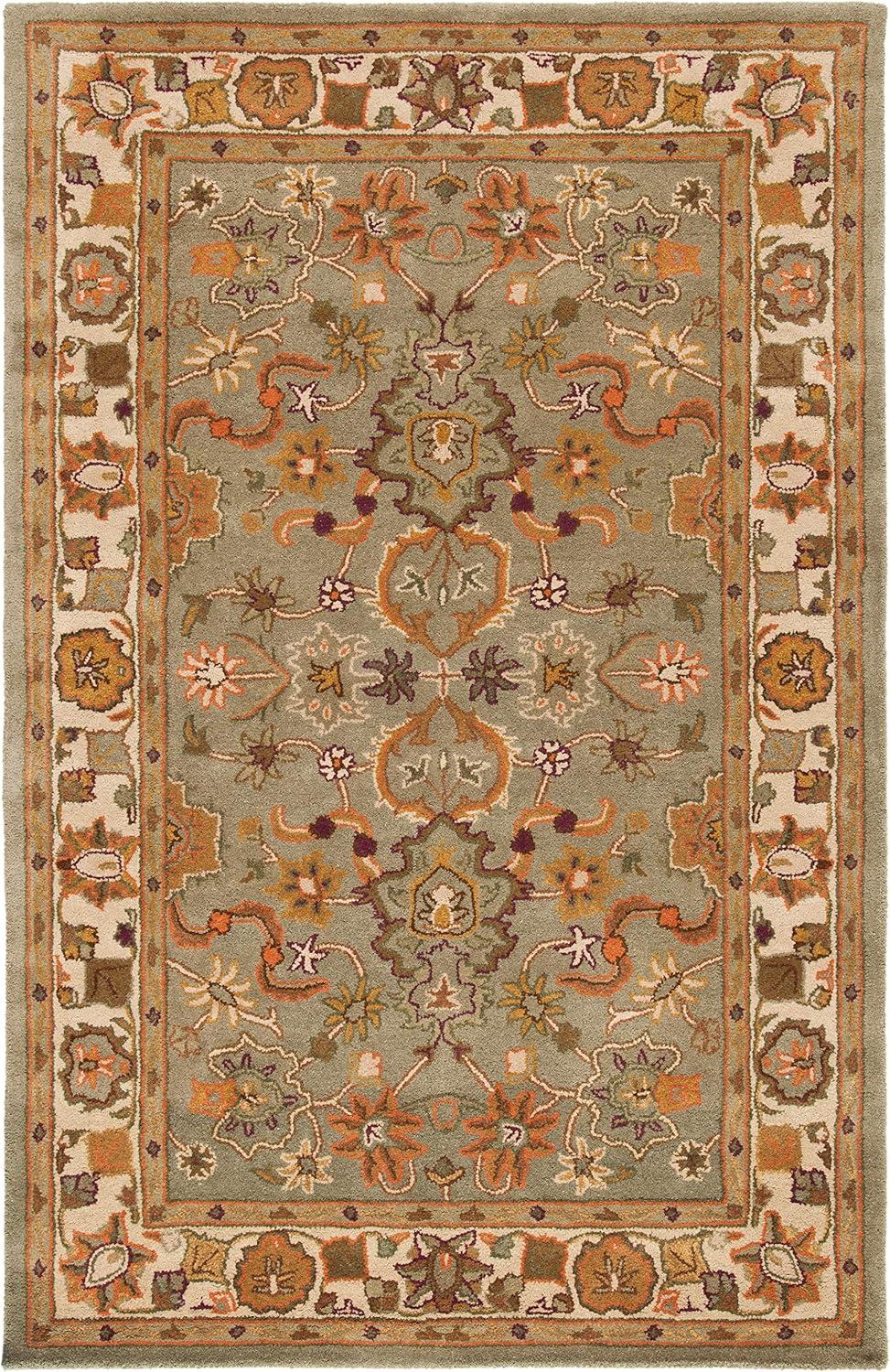 image:imageSAFAVIEH Heritage Collection Area Rug 5 x 8 Light Green amp Beige Handmade Traditional Oriental Wool Ideal for High Traffic Areas in Living Room Bedroom HG959ALight GreenBeige