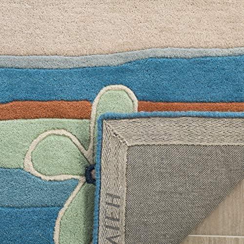image:imageSAFAVIEH Kids Collection Accent Rug 4 x 6 Blue amp Multi Handmade Floral Wool Ideal for High Traffic Areas in Entryway Living Room Bedroom SFK750ABlueMulti