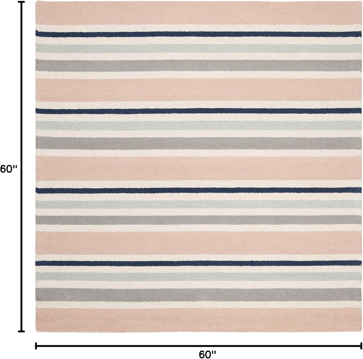 image:imageSAFAVIEH Kids Collection Area Rug 5 x 7 Ivory amp Multi Handmade Stripe Wool Ideal for High Traffic Areas in Living Room Bedroom SFK916AIvoryMulti