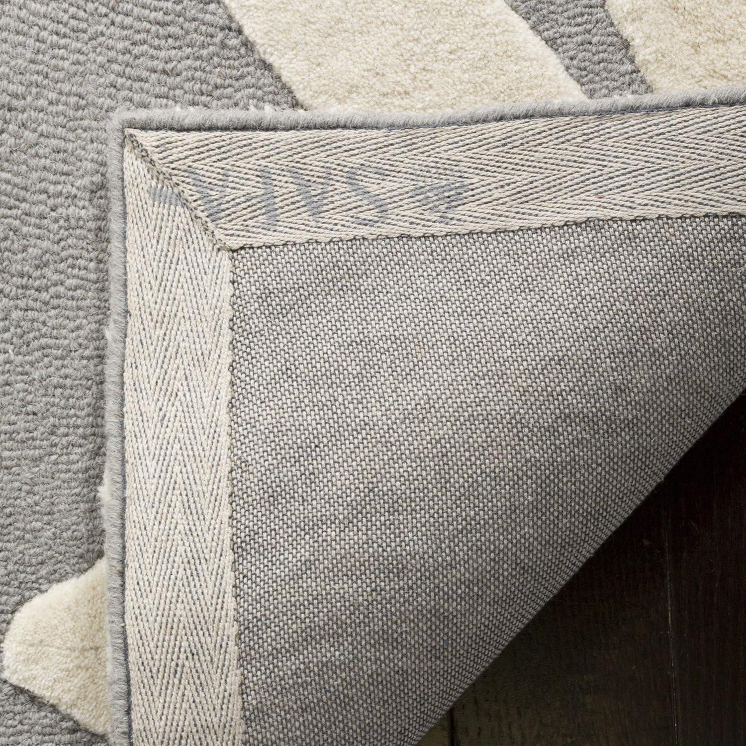 image:imageSAFAVIEH Kids Collection Area Rug 5 x 7 Pink amp Ivory Handmade Daisy Wool Ideal for High Traffic Areas in Living Room Bedroom SFK914PGreyIvory