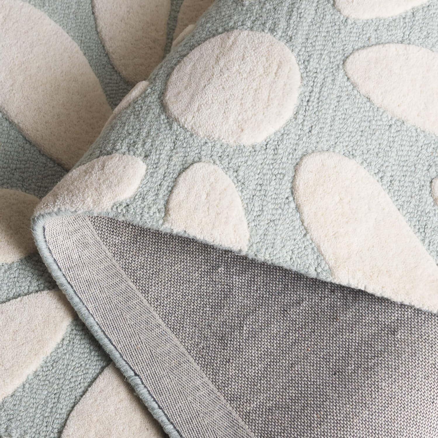 image:imageSAFAVIEH Kids Collection Area Rug 5 x 7 Pink amp Ivory Handmade Daisy Wool Ideal for High Traffic Areas in Living Room Bedroom SFK914PTealIvory