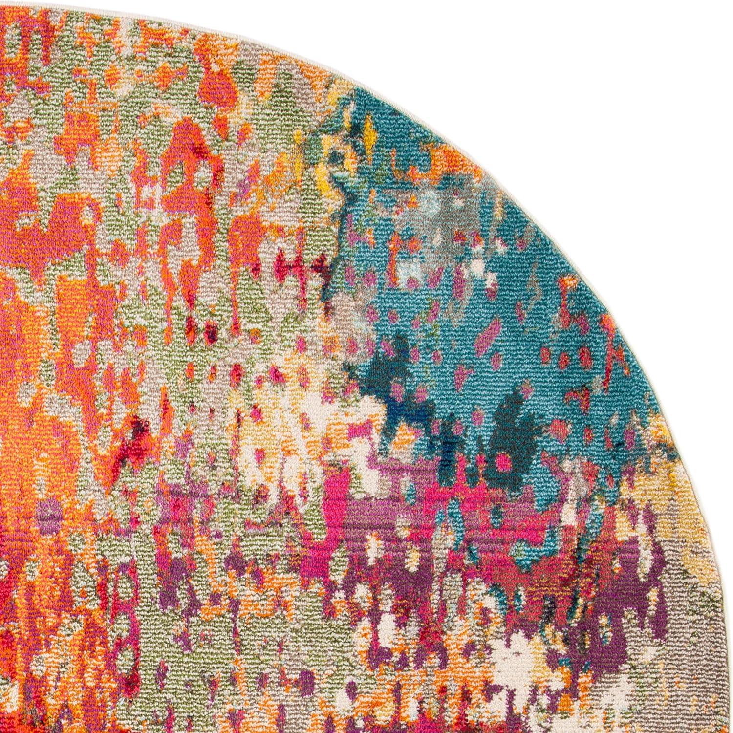 image:imageSAFAVIEH Madison Collection Area Rug 53 x 76 Ivory amp Multi Boho Abstract Distressed Design NonShedding amp Easy Care Ideal for High Traffic Areas in Living Room Bedroom MAD429CIvoryMulti