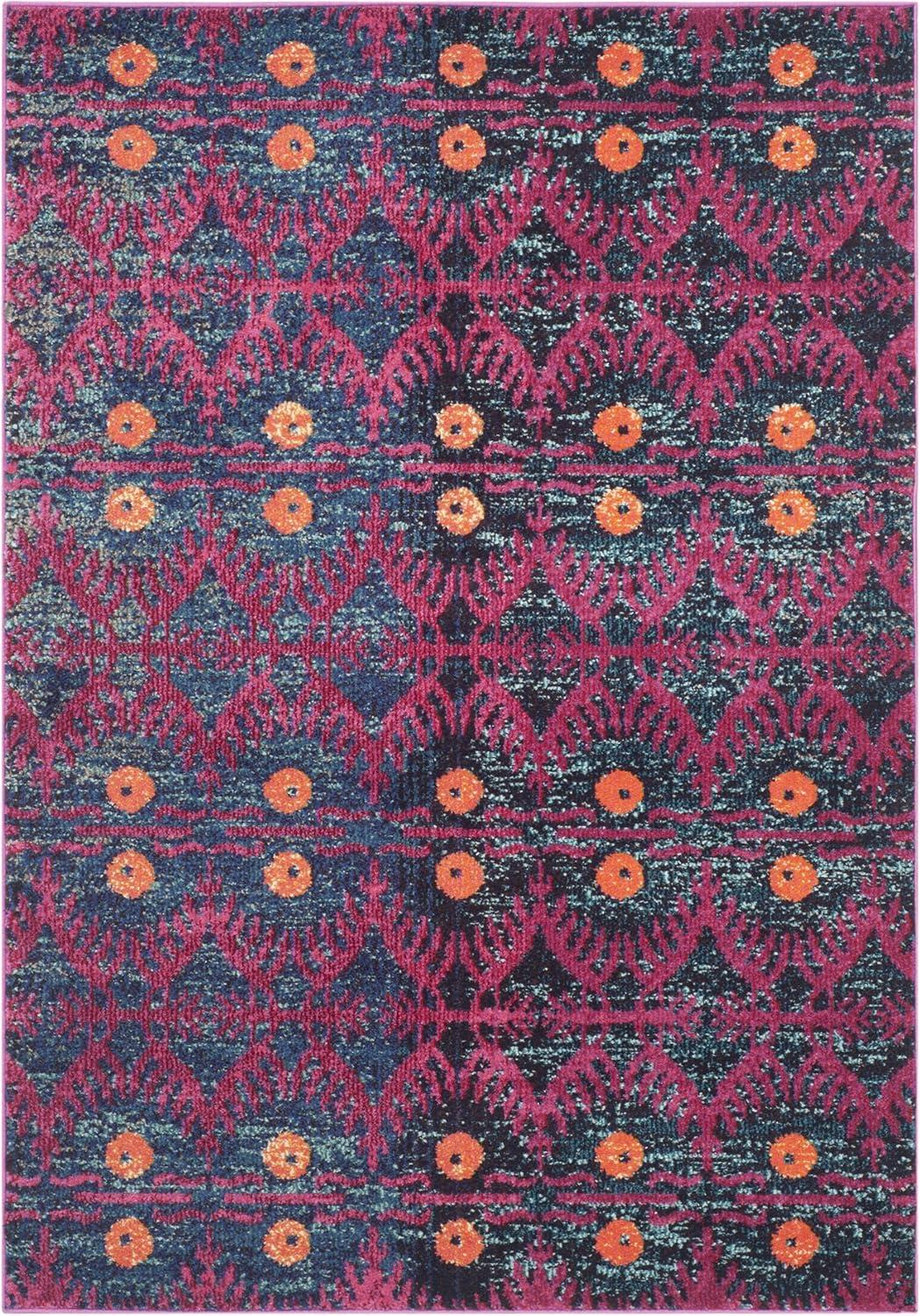 image:imageSAFAVIEH Monaco Collection Accent Rug 4 x 57 Pink amp Multi Boho Design NonShedding amp Easy Care Ideal for High Traffic Areas in Entryway Living Room Bedroom MNC213DPinkMulti
