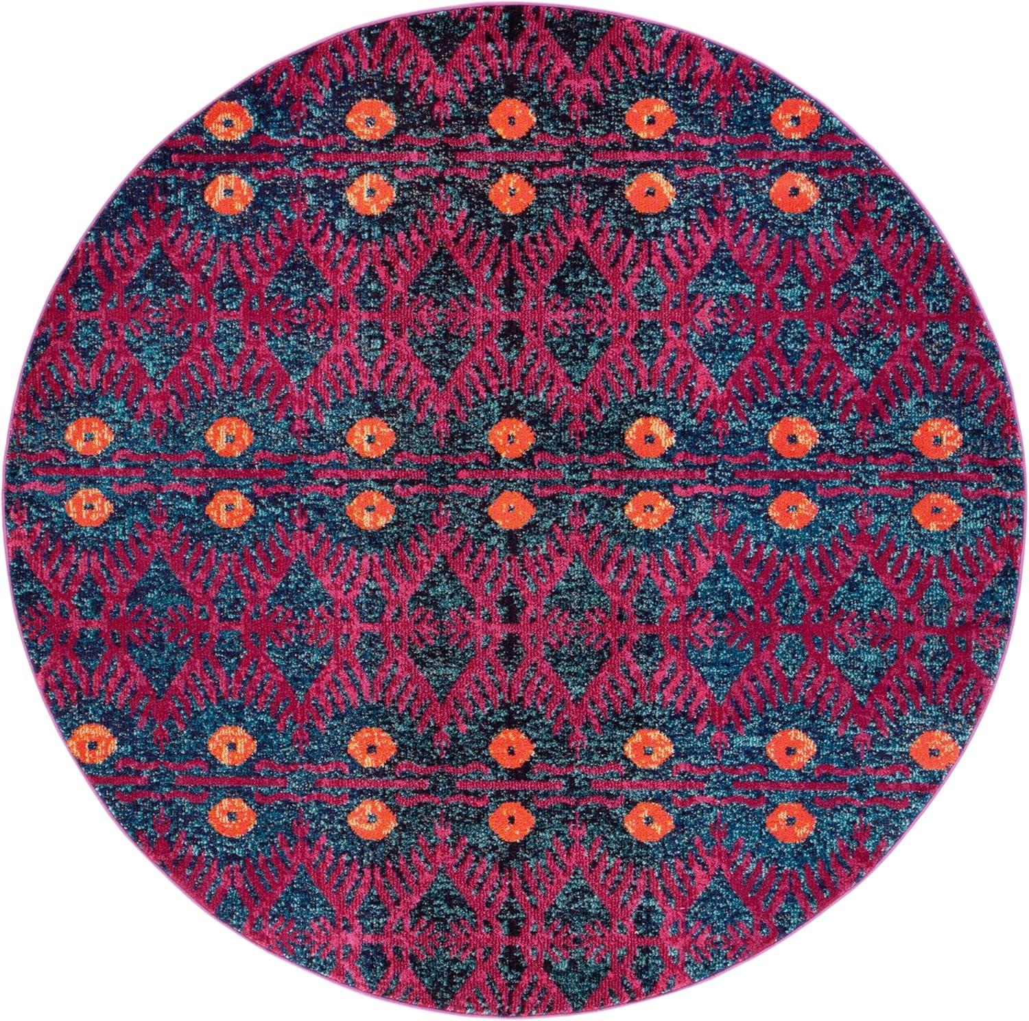 image:imageSAFAVIEH Monaco Collection Accent Rug 4 x 57 Pink amp Multi Boho Design NonShedding amp Easy Care Ideal for High Traffic Areas in Entryway Living Room Bedroom MNC213DPinkMulti