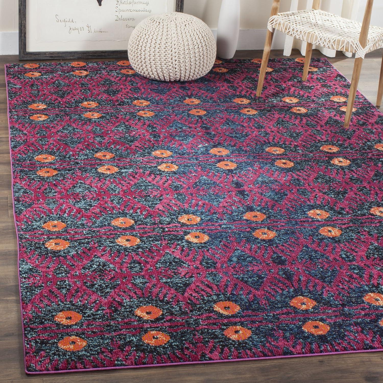 image:imageSAFAVIEH Monaco Collection Accent Rug 4 x 57 Pink amp Multi Boho Design NonShedding amp Easy Care Ideal for High Traffic Areas in Entryway Living Room Bedroom MNC213DPinkMulti