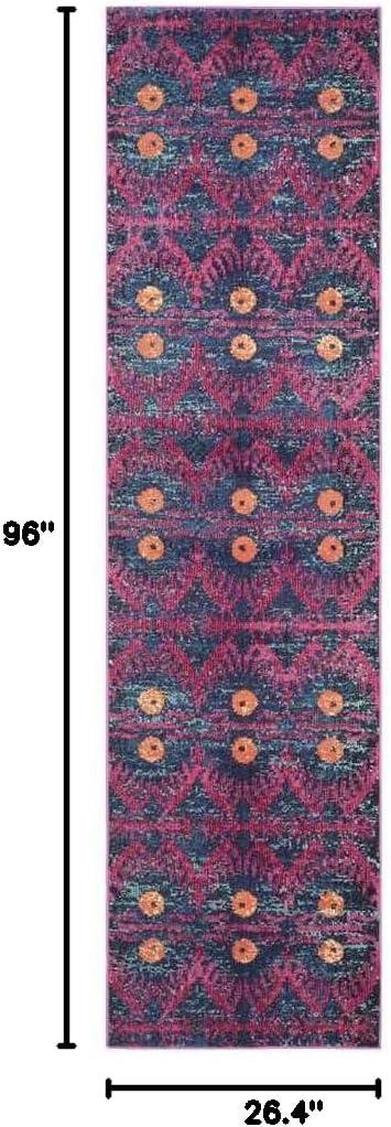 image:imageSAFAVIEH Monaco Collection Accent Rug 4 x 57 Pink amp Multi Boho Design NonShedding amp Easy Care Ideal for High Traffic Areas in Entryway Living Room Bedroom MNC213DPinkMulti
