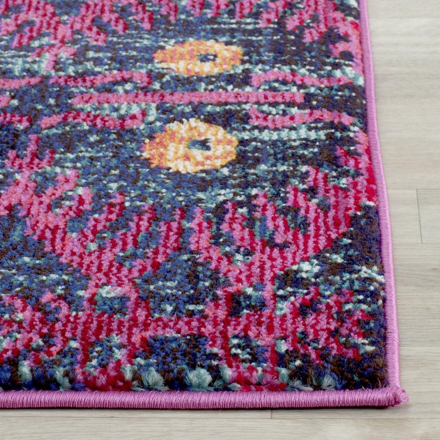 image:imageSAFAVIEH Monaco Collection Accent Rug 4 x 57 Pink amp Multi Boho Design NonShedding amp Easy Care Ideal for High Traffic Areas in Entryway Living Room Bedroom MNC213DPinkMulti