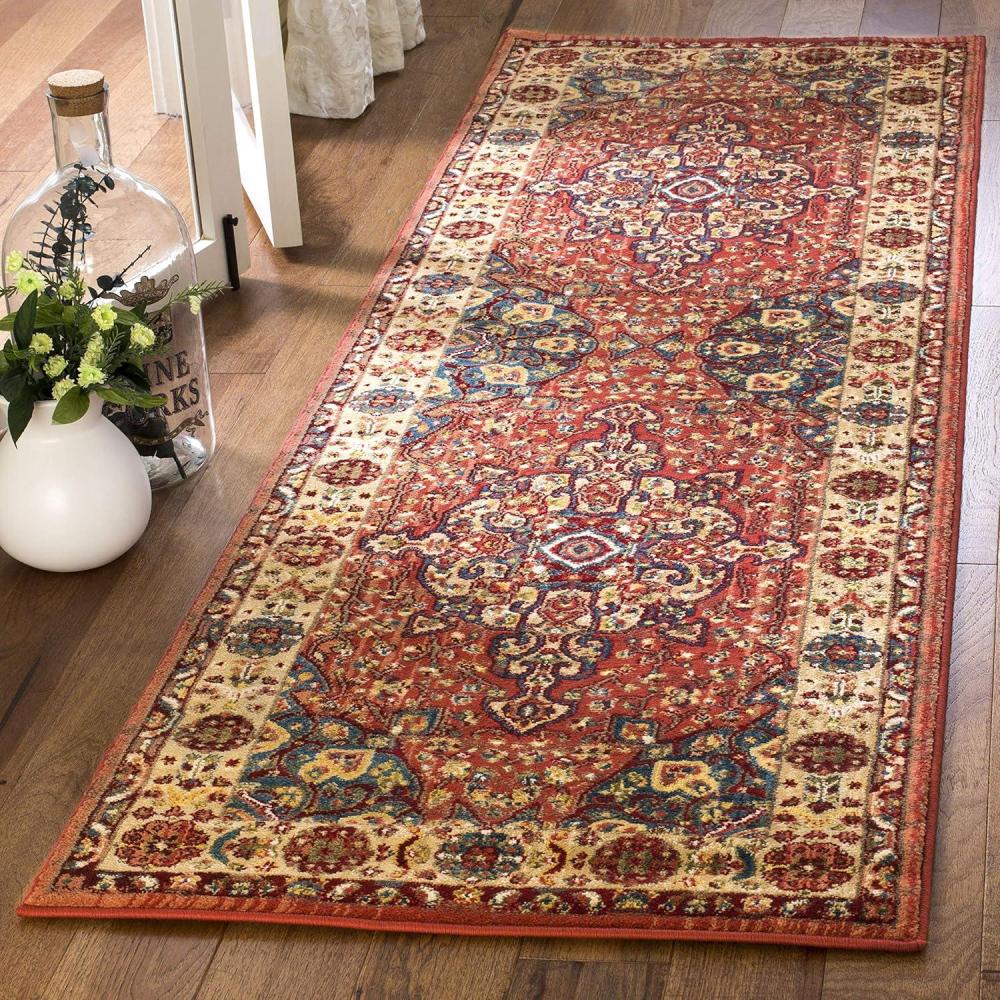 image:imageSAFAVIEH Area Rug 8x10 Kashan Collection Large Blue amp Red Traditional Oriental Design NonShedding amp Easy Cleaning Ideal for Living Room Bedroom Office Dining Space KSN305ARedIvory