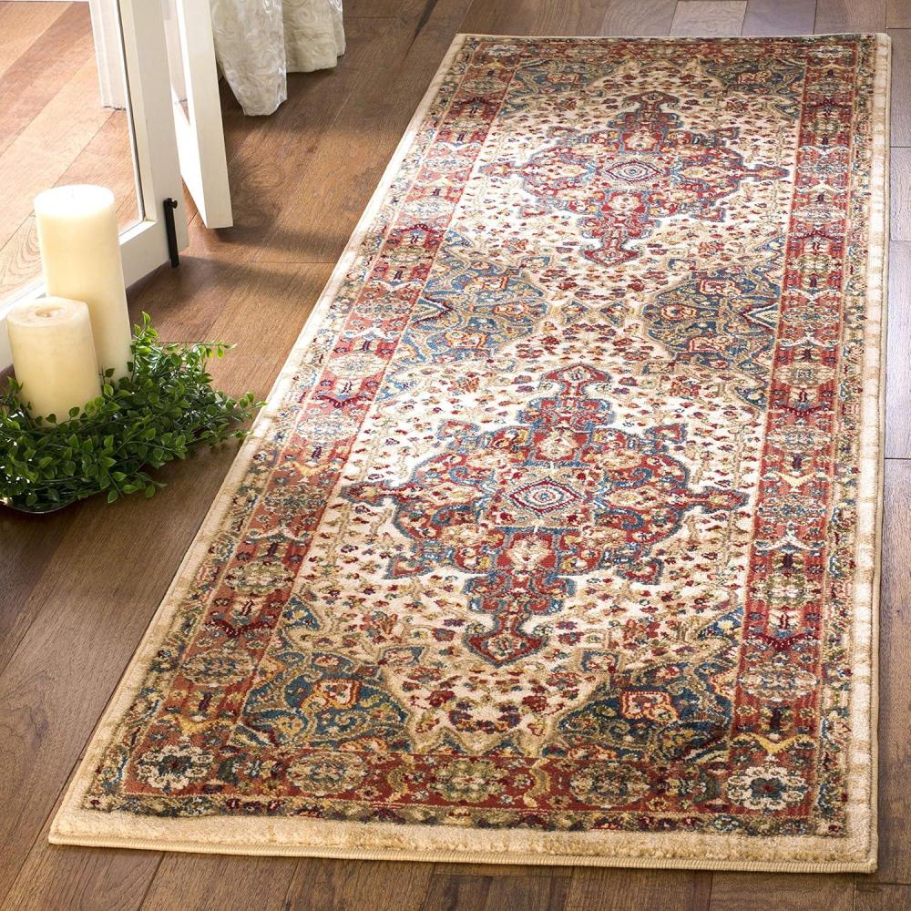 image:imageSAFAVIEH Area Rug 8x10 Kashan Collection Large Blue amp Red Traditional Oriental Design NonShedding amp Easy Cleaning Ideal for Living Room Bedroom Office Dining Space KSN305AIvoryBlue