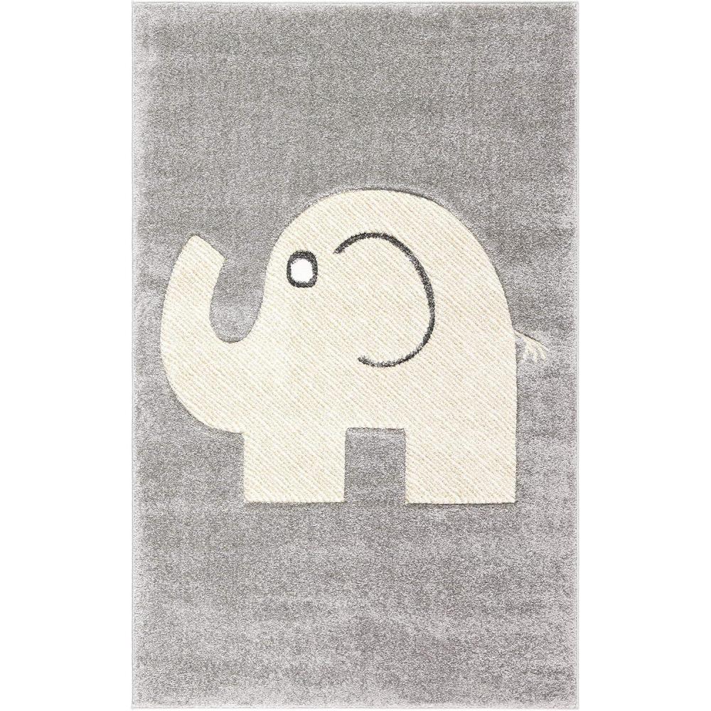 image:imageSAFAVIEH Carousel Kids Collection Accent Rug  33 x 53 Grey amp Ivory Elephant NonShedding amp Easy Care Ideal for High Traffic Areas for Boys amp Girls in Playroom Nursery Bedroom CRK165BGreyIvory
