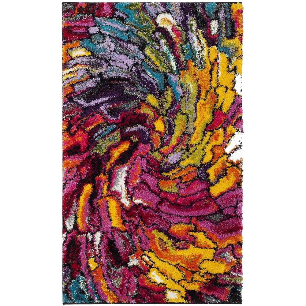 image:imageSAFAVIEH Fiesta Shag Collection Accent Rug  3 x 5 Multi Abstract Rainbow Design NonShedding amp Easy Care 05inch Thick Ideal for High Traffic Areas in Entryway Living Room Bedroom FSG373M