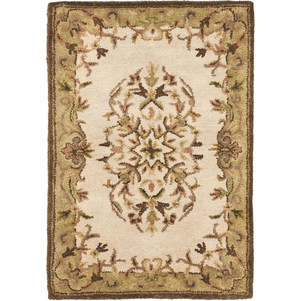 image:imageSAFAVIEH Heritage Collection Area Rug 5 x 8 Beige amp Green Handmade Traditional Oriental Wool Ideal for High Traffic Areas in Living Room Bedroom HG640ABeigeGreen