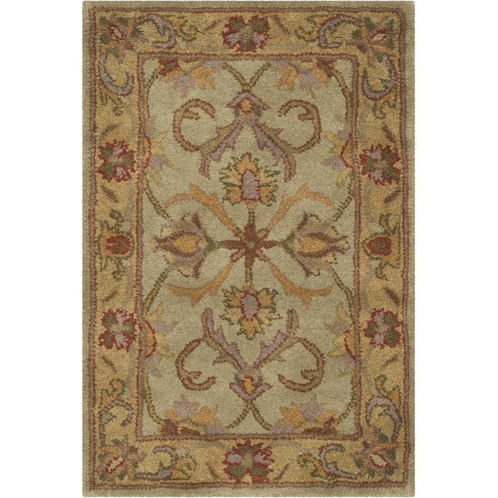 image:imageSAFAVIEH Heritage Collection Area Rug 5 x 8 Blue amp Beige Handmade Traditional Oriental Wool Ideal for High Traffic Areas in Living Room Bedroom HG811BGreenGold