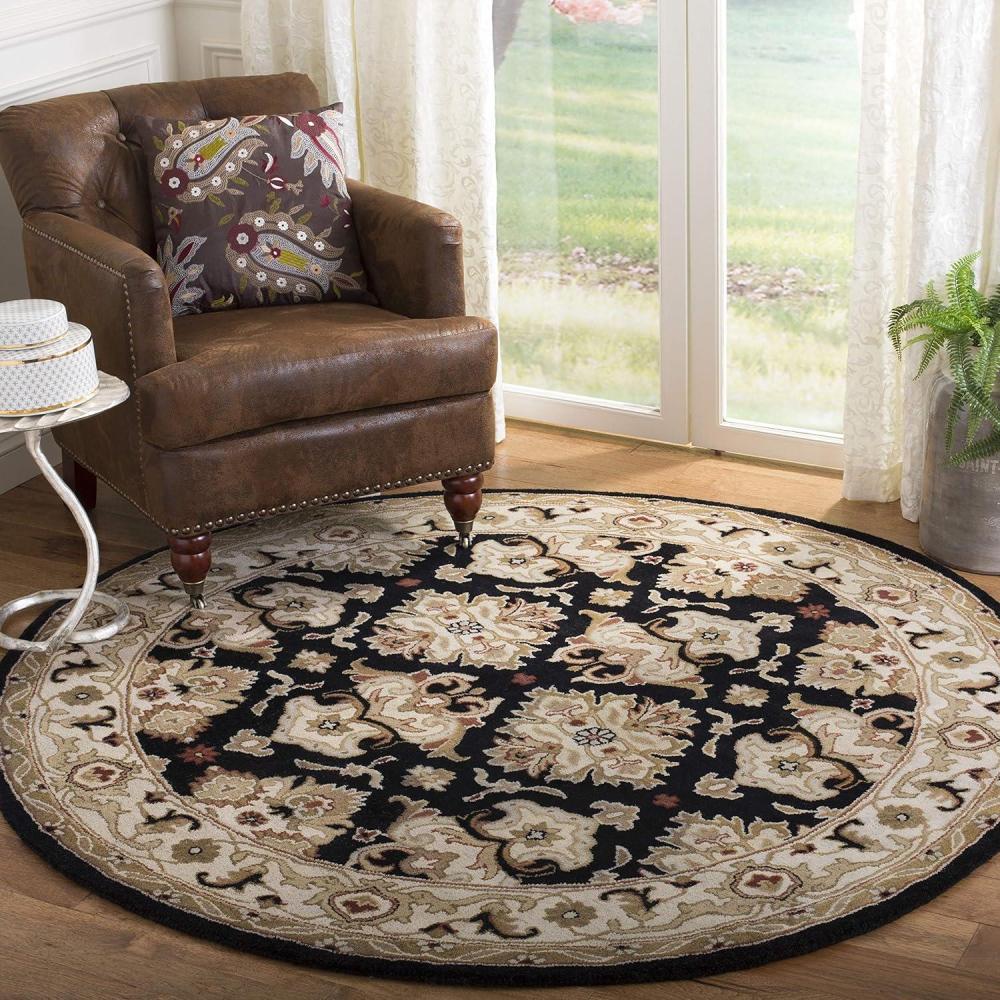 image:imageSAFAVIEH Heritage Collection Area Rug 5 x 8 Espresso amp Ivory Handmade Traditional Oriental Wool Ideal for High Traffic Areas in Living Room Bedroom HG817BBlackIvory