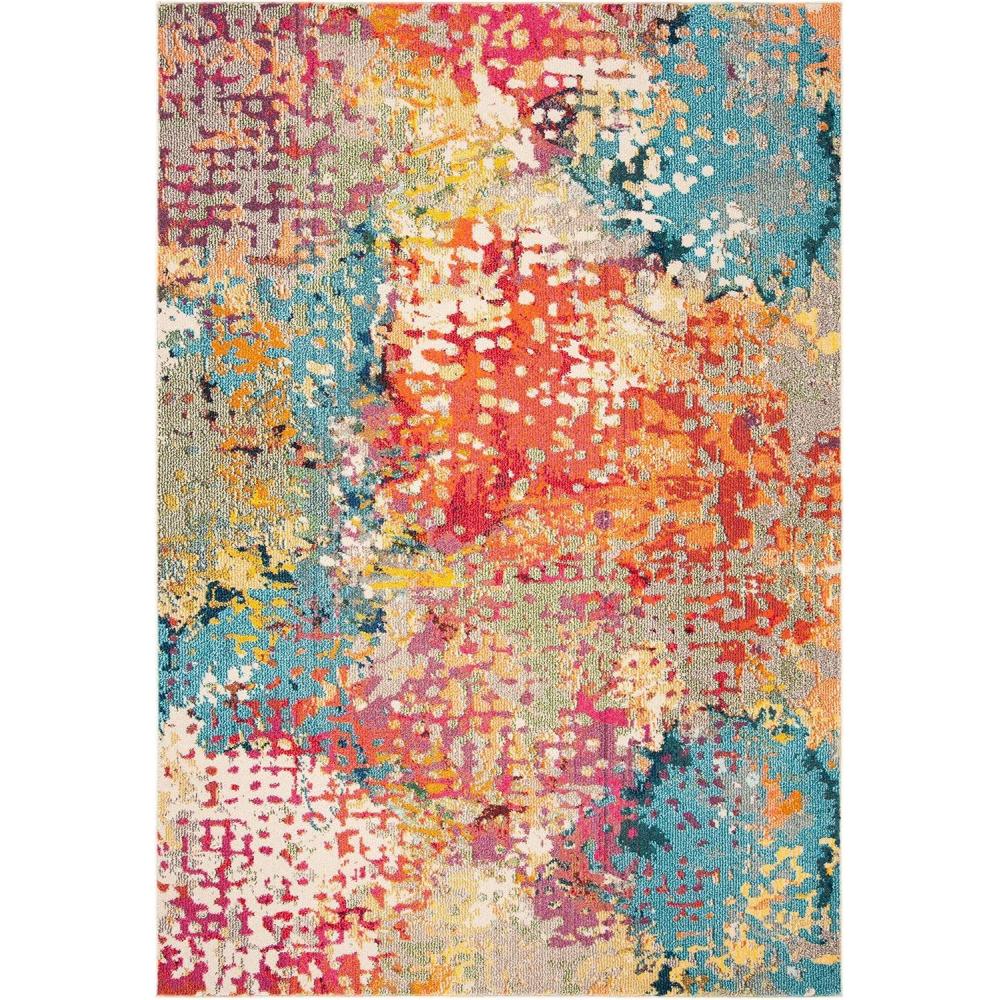 image:imageSAFAVIEH Madison Collection Area Rug 53 x 76 Ivory amp Multi Boho Abstract Distressed Design NonShedding amp Easy Care Ideal for High Traffic Areas in Living Room Bedroom MAD429CIvoryMulti