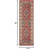 SAFAVIEH Area Rug 8×10 – Kashan Collection – Large – Blue & Red, Traditional Oriental Design, Non-Shedding & Easy Cleaning, Ideal for Living Room, Bedroom, Office, Dining Space (KSN305A)(Red/Ivory)