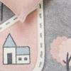 SAFAVIEH Carousel Kids Collection Area Rug – 6’7″ x 9′, Grey & Light Blue, Non-Shedding & Easy Care, Ideal for High Traffic Areas for Boys & Girls in Playroom, Nursery, Bedroom (CRK193F)(Grey/Pink)