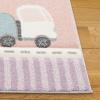 SAFAVIEH Carousel Kids Collection Area Rug – 6’7″ x 9′, Grey & Light Blue, Non-Shedding & Easy Care, Ideal for High Traffic Areas for Boys & Girls in Playroom, Nursery, Bedroom (CRK193F)(Grey/Pink)