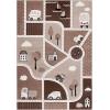 SAFAVIEH Carousel Kids Collection Area Rug – 6’7″ x 9′, Grey & Light Blue, Non-Shedding & Easy Care, Ideal for High Traffic Areas for Boys & Girls in Playroom, Nursery, Bedroom (CRK193F)(Brown/Beige)