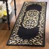 SAFAVIEH Heritage Collection Area Rug – 5′ x 8′, Beige & Green, Handmade Traditional Oriental Wool, Ideal for High Traffic Areas in Living Room, Bedroom (HG640A)(Black)