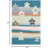 SAFAVIEH Kids Collection Accent Rug – 4′ x 6′, Blue & Multi, Handmade Floral Wool, Ideal for High Traffic Areas in Entryway, Living Room, Bedroom (SFK750A)(Blue/Multi)