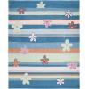 SAFAVIEH Kids Collection Accent Rug – 4′ x 6′, Blue & Multi, Handmade Floral Wool, Ideal for High Traffic Areas in Entryway, Living Room, Bedroom (SFK750A)(Blue/Multi)