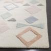 SAFAVIEH Kids Collection Accent Rug – 4′ x 6′, Ivory & Multi, Handmade Geometric Wool, Ideal for High Traffic Areas in Entryway, Living Room, Bedroom (SFK901A)(Ivory/Multi)