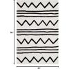 SAFAVIEH Kids Collection Area Rug – 5′ x 7′, Navy & Ivory, Handmade Moroccan Wool, Ideal for High Traffic Areas in Living Room, Bedroom (SFK907N)(Ivory/Black)