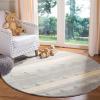 SAFAVIEH Kids Collection Area Rug – 5′ x 8′, Aqua & Ivory, Handmade Stripe Wool, Ideal for High Traffic Areas in Living Room, Bedroom (SFK801J)(Grey/Ivory)