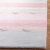 SAFAVIEH Kids Collection Area Rug – 5′ x 8′, Aqua & Ivory, Handmade Stripe Wool, Ideal for High Traffic Areas in Living Room, Bedroom (SFK801J)(Light Blue/Pink)