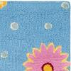 SAFAVIEH Kids Collection Area Rug – 6′ Round, Blue & Green, Handmade Floral Wool, Ideal for High Traffic Areas in Living Room, Bedroom (SFK383A)(Blue/Green)