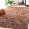 SAFAVIEH Samarkand Collection Area Rug – 6′ x 9′, Brown & Rust, Hand-Knotted Traditional Oriental Wool, Ideal for High Traffic Areas in Living Room, Bedroom (SRK167T)(Brown/Rust)
