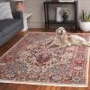 SAFAVIEH Area Rug 8×10 – Kashan Collection – Large – Blue & Red, Traditional Oriental Design, Non-Shedding & Easy Cleaning, Ideal for Living Room, Bedroom, Office, Dining Space (KSN305A)(Ivory/Red)