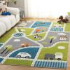 SAFAVIEH Carousel Kids Collection Area Rug – 6’7″ x 9′, Grey & Light Blue, Non-Shedding & Easy Care, Ideal for High Traffic Areas for Boys & Girls in Playroom, Nursery, Bedroom (CRK193F)(Green/Grey)