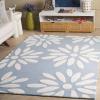 SAFAVIEH Kids Collection Area Rug – 5′ x 7′, Pink & Ivory, Handmade Daisy Wool, Ideal for High Traffic Areas in Living Room, Bedroom (SFK914P)(Light Blue / Ivory)