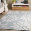 SAFAVIEH Kids Collection Area Rug – 5′ x 7′, Pink & Ivory, Handmade Daisy Wool, Ideal for High Traffic Areas in Living Room, Bedroom (SFK914P)(Teal/Ivory)
