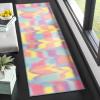 SAFAVIEH Washable Rug Paint Brush Collection – 5’5″ x 7’6″, Fuchsia & Yellow, Slip Resistant & Easy to Clean, Ideal for Living Room, Bedroom, Nursery, Kids Playroom, Dining Space (PTB117A)(Fuchsia/Yellow)