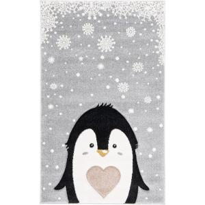 SAFAVIEH Carousel Kids Collection Accent Rug – 4′ x 6′, Light Grey & Black, Non-Shedding & Easy Care, Ideal for High Traffic Areas for Boys & Girls in Playroom, Nursery, Bedroom (CRK132F)(Light Grey/Black)