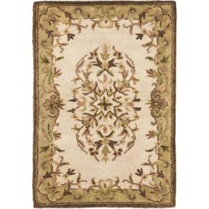 SAFAVIEH Heritage Collection Area Rug – 5′ x 8′, Beige & Green, Handmade Traditional Oriental Wool, Ideal for High Traffic Areas in Living Room, Bedroom (HG640A)(Beige/Green)