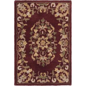 SAFAVIEH Heritage Collection Area Rug – 5′ x 8′, Beige & Green, Handmade Traditional Oriental Wool, Ideal for High Traffic Areas in Living Room, Bedroom (HG640A)(Red)